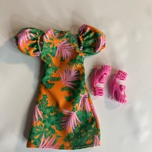 Barbie Doll Clothing Fashions Fashionistas Orange Jungle Print Dress